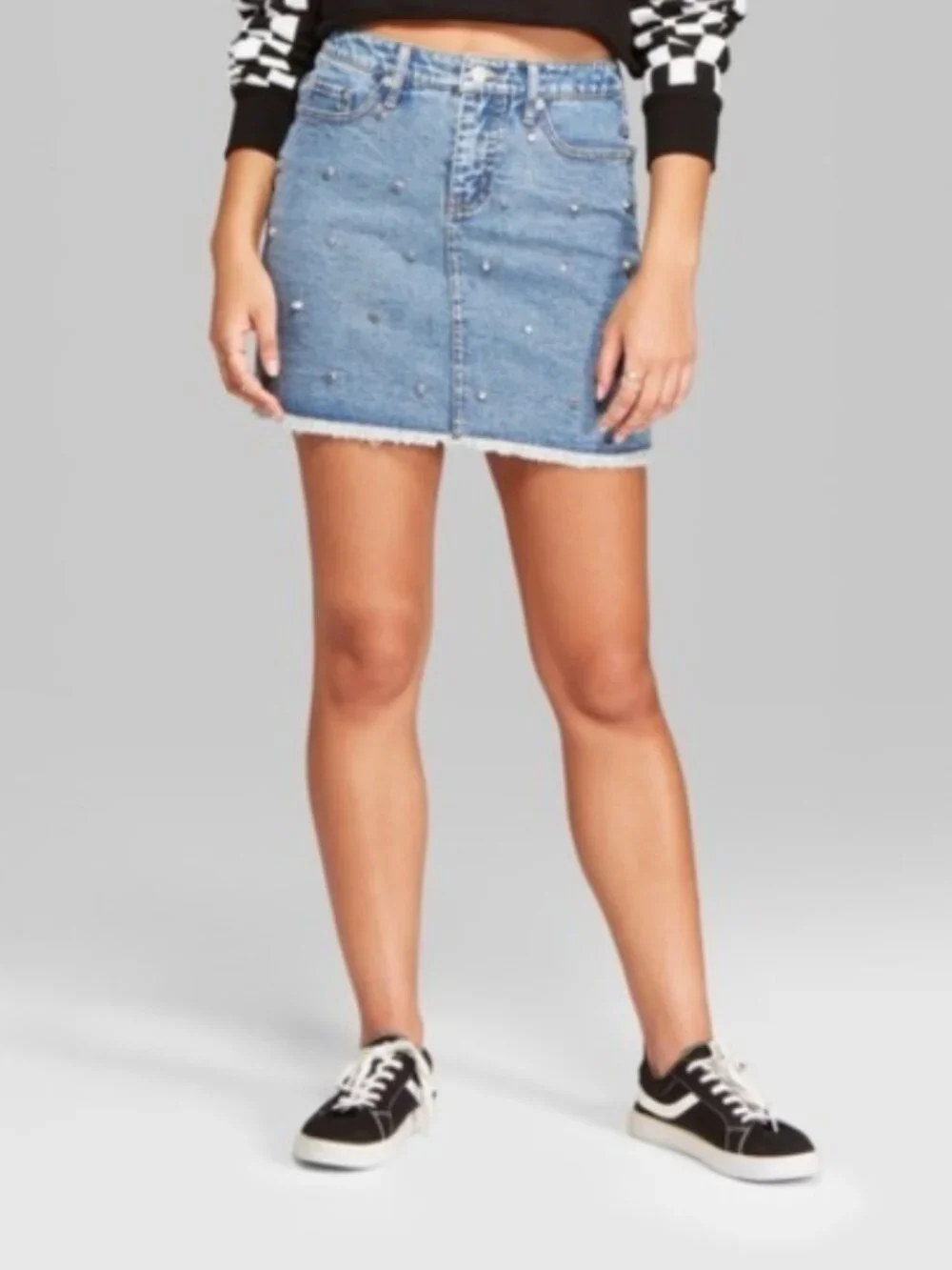 Wild Fable Studded Denim Mini Skirt Size 4